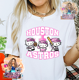 Pink Hello Kitty Astros White Tee