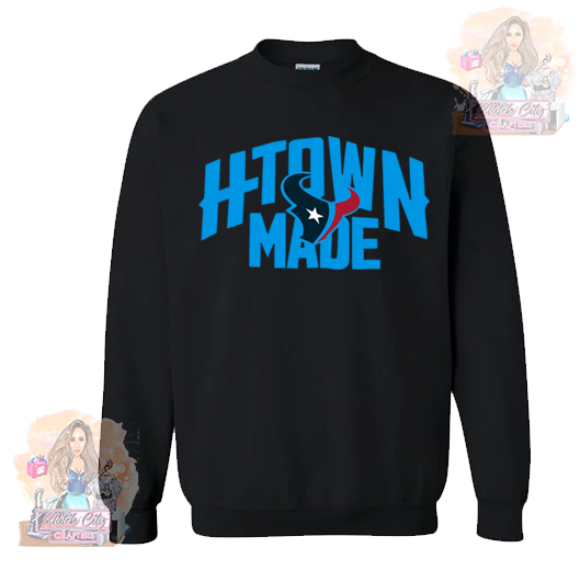 HTOWN Made BLUE Font-BLACK sweater