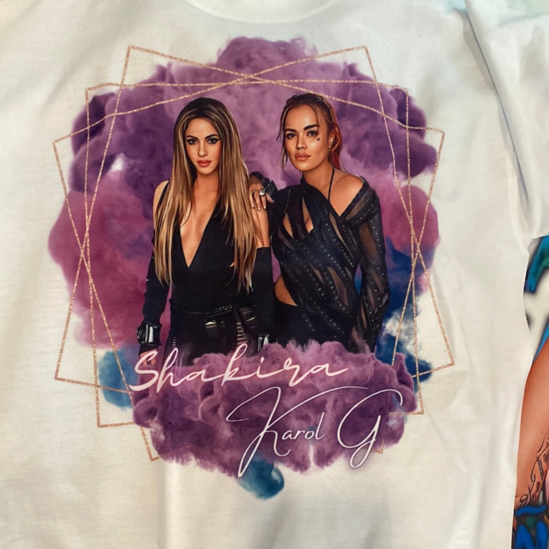 Shakira and KG White Tee- Clearance