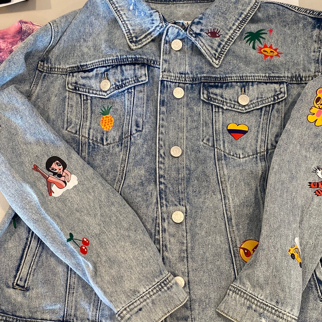 KarolG w/ Ferxxo Gaffitas Jean jacket