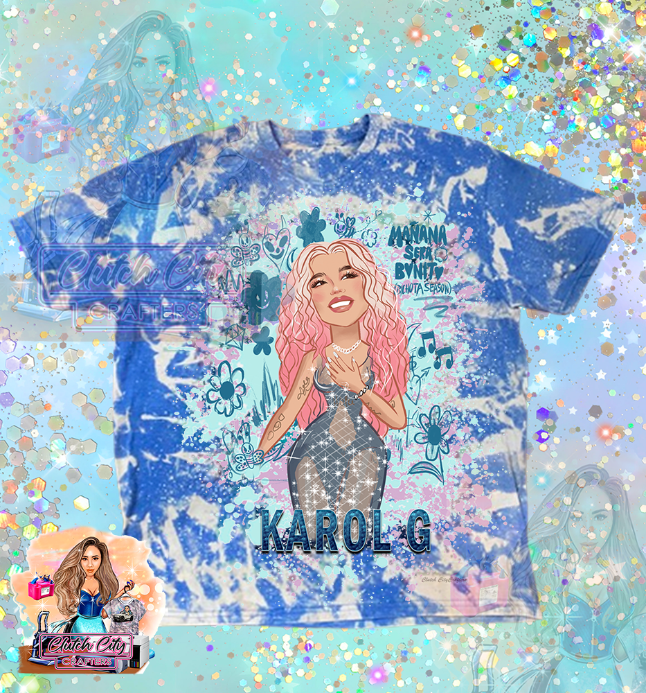 KarolG VMA's BLUE Bleached Tee