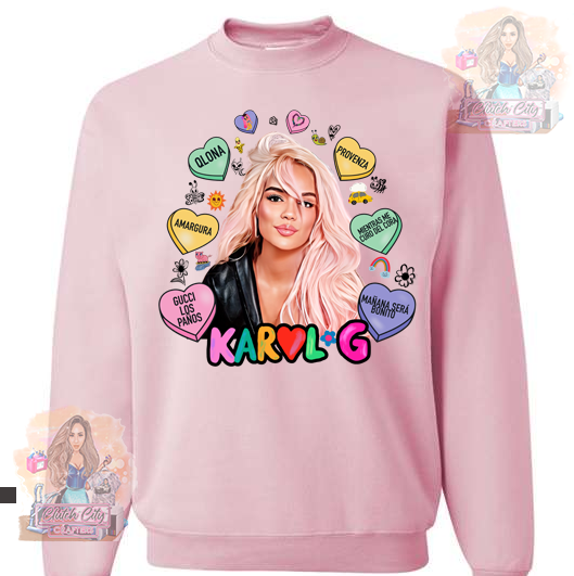 KarolG Conversation Hearts Pink Sweatshirt