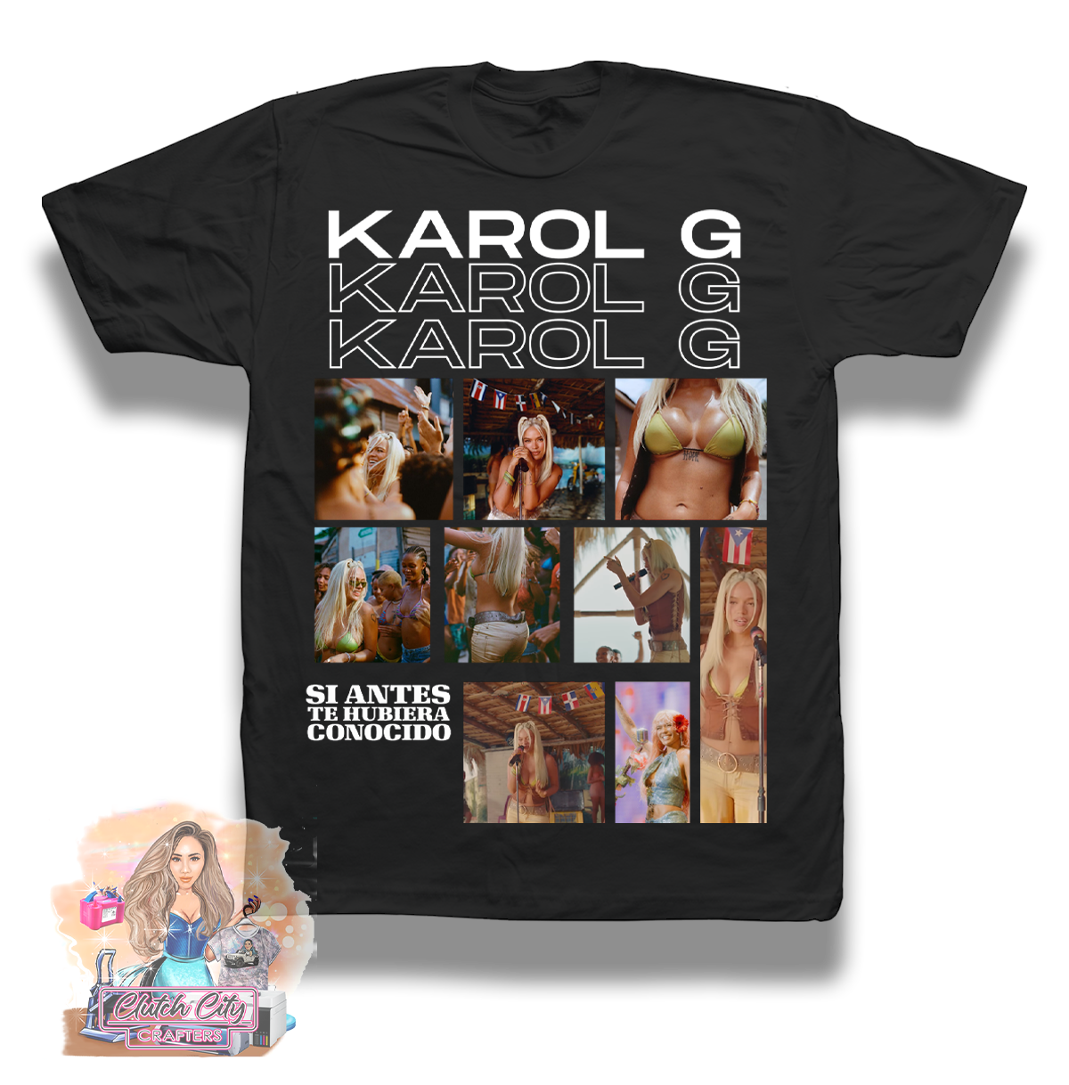 KarolG Multiple Pics Black Tee