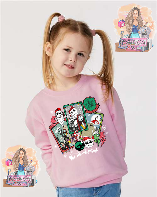 Nightmare before XMAS Toddler Pink Sweatshirt