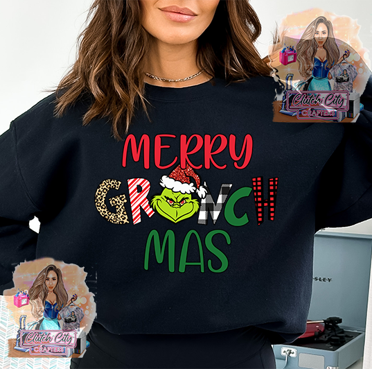 Merry Grinchmas Black Sweatshirt