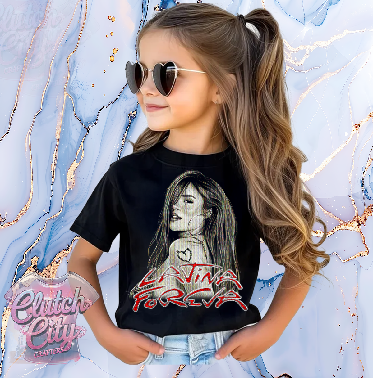 Latina Foreva Red font Black Tee