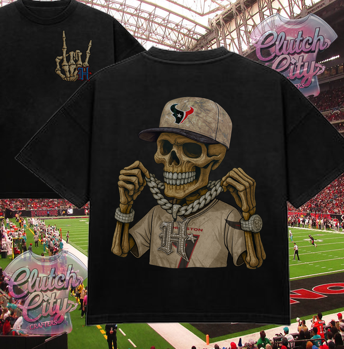 Black Texans Skelly Camo Standard Fit