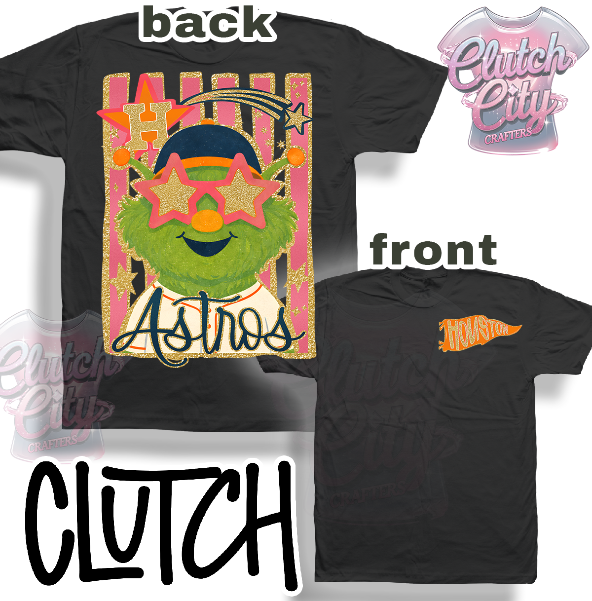 Orbit Glitzy on Black Tee