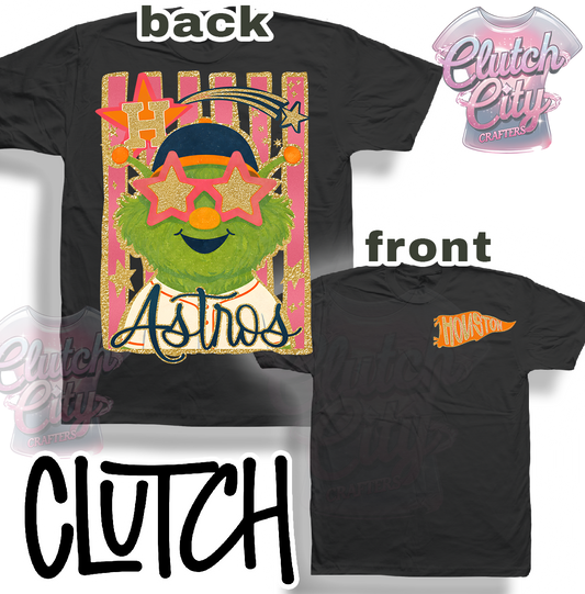 Orbit Glitzy on Black Tee