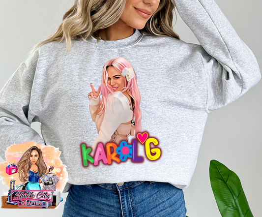 KarolG Pink Hair PEACE Sweatshirt