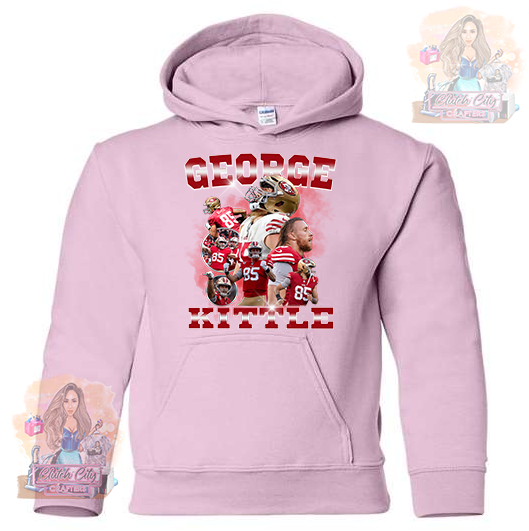 George Kittle Pink Youth Hoodie