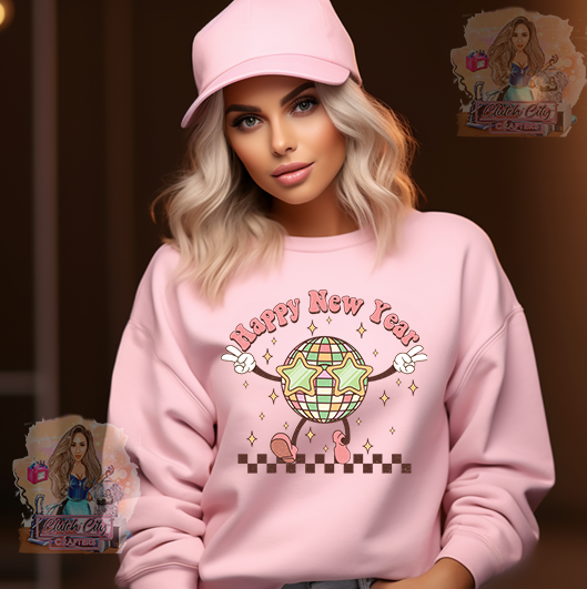 New Year Disco Pink Sweatshirt