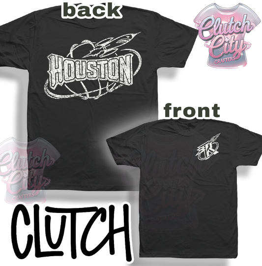 Rockets Black Tee White ink