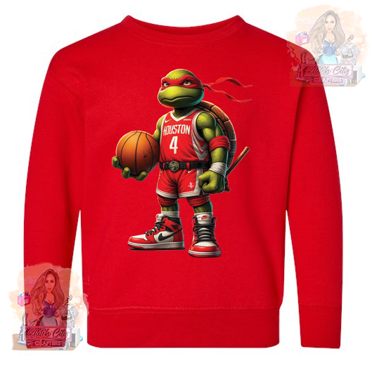 ROCKETS ninja turtle RED sweater