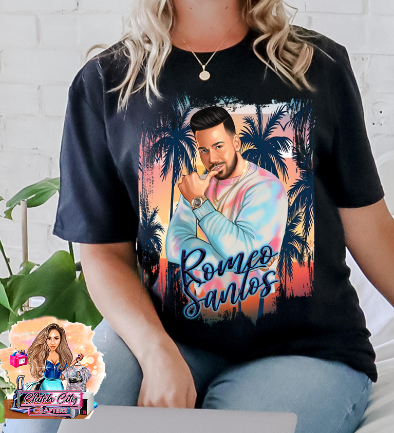 Romeo Santos Palm Trees BLACK TEE