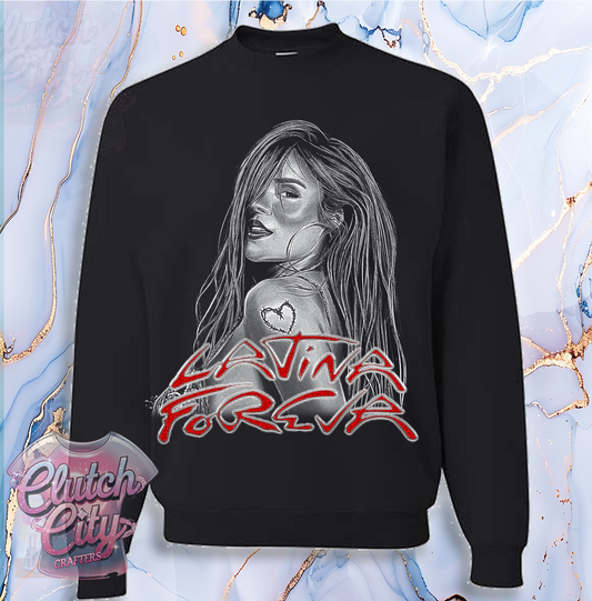 Latina Foreva Black Sweatshirt red font