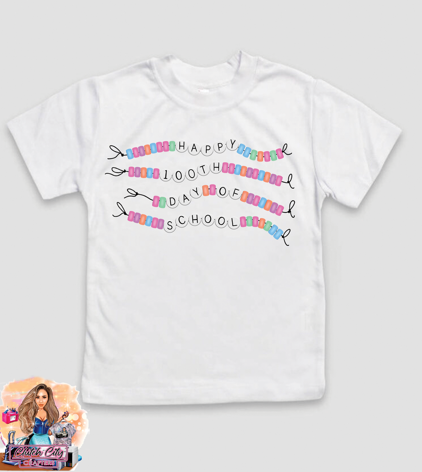 Happy 100th day of School White Tee