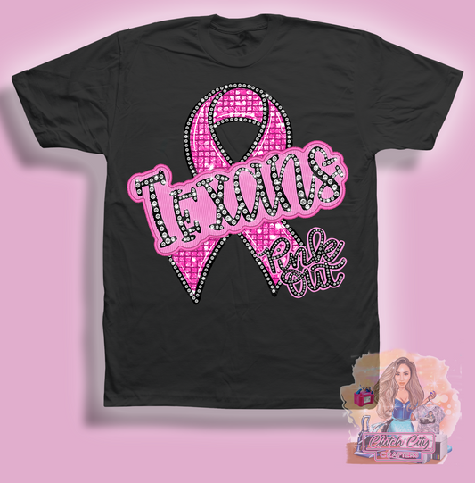 Texans Pink out Black Tee