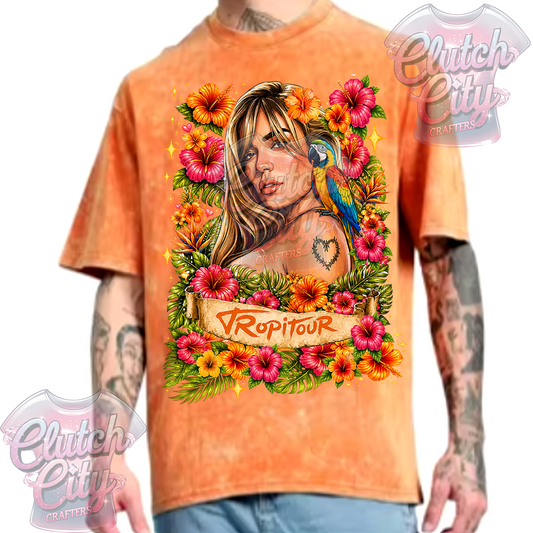Tropitour Orange Bleached Tee