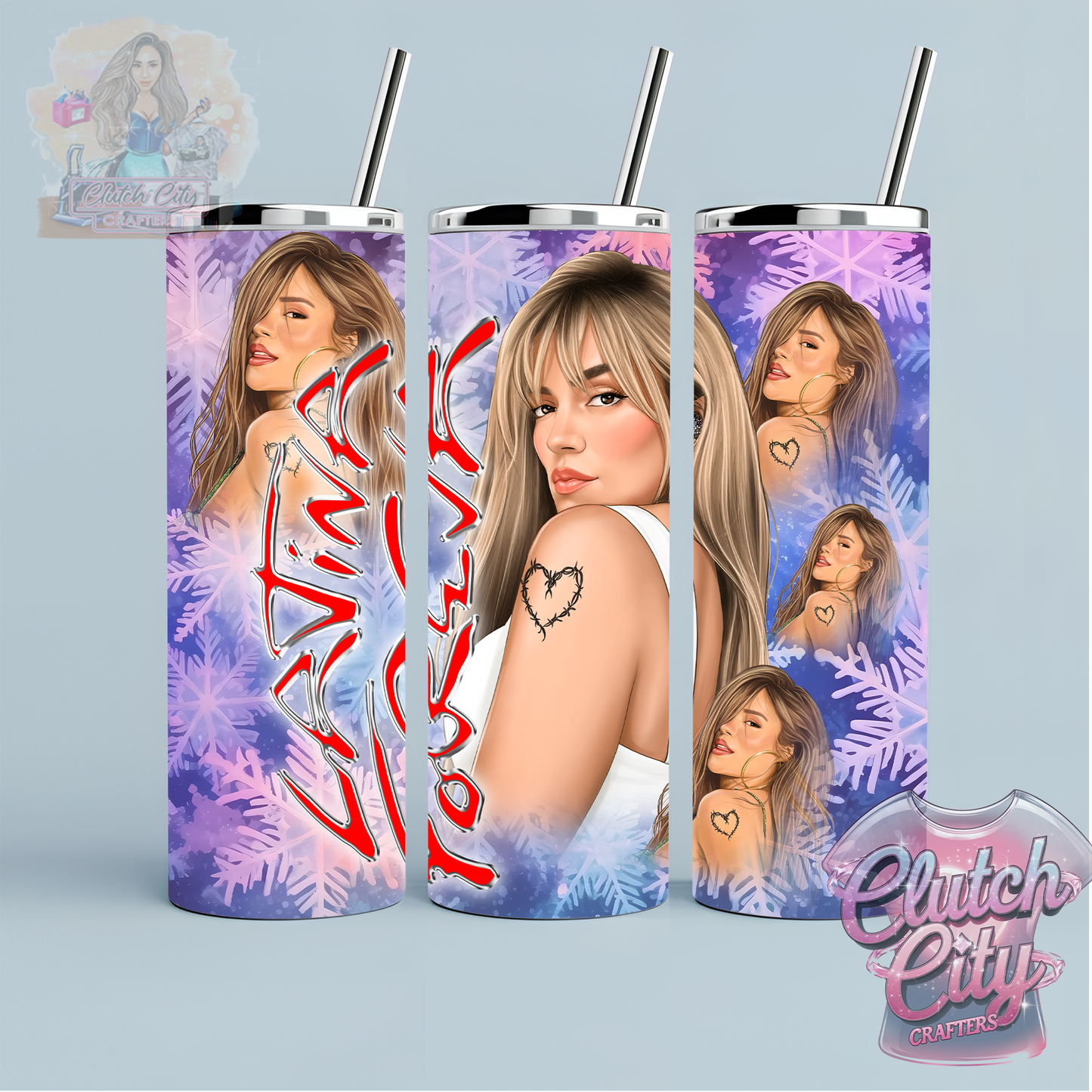 Latina Foreva Tumbler #1 Purple Snowflakes