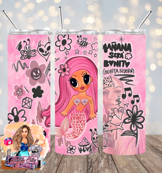 BICHOTA SEASON Sirena Pink Hair Tumbler