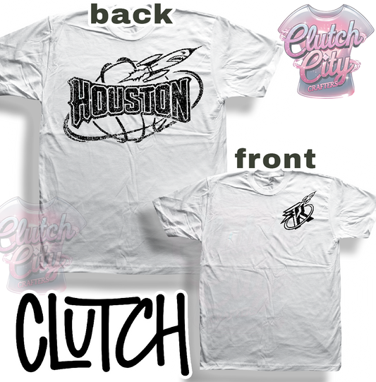 Rockets White Tee BLACK ink