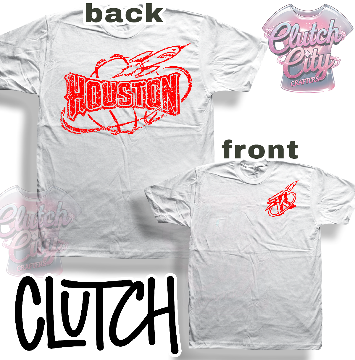 Rockets White Tee RED ink