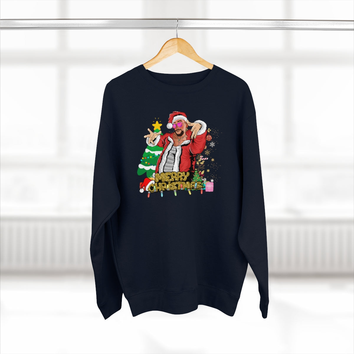 Pink Sunglasses Xmas bb- Unisex Premium Crewneck Sweatshirt