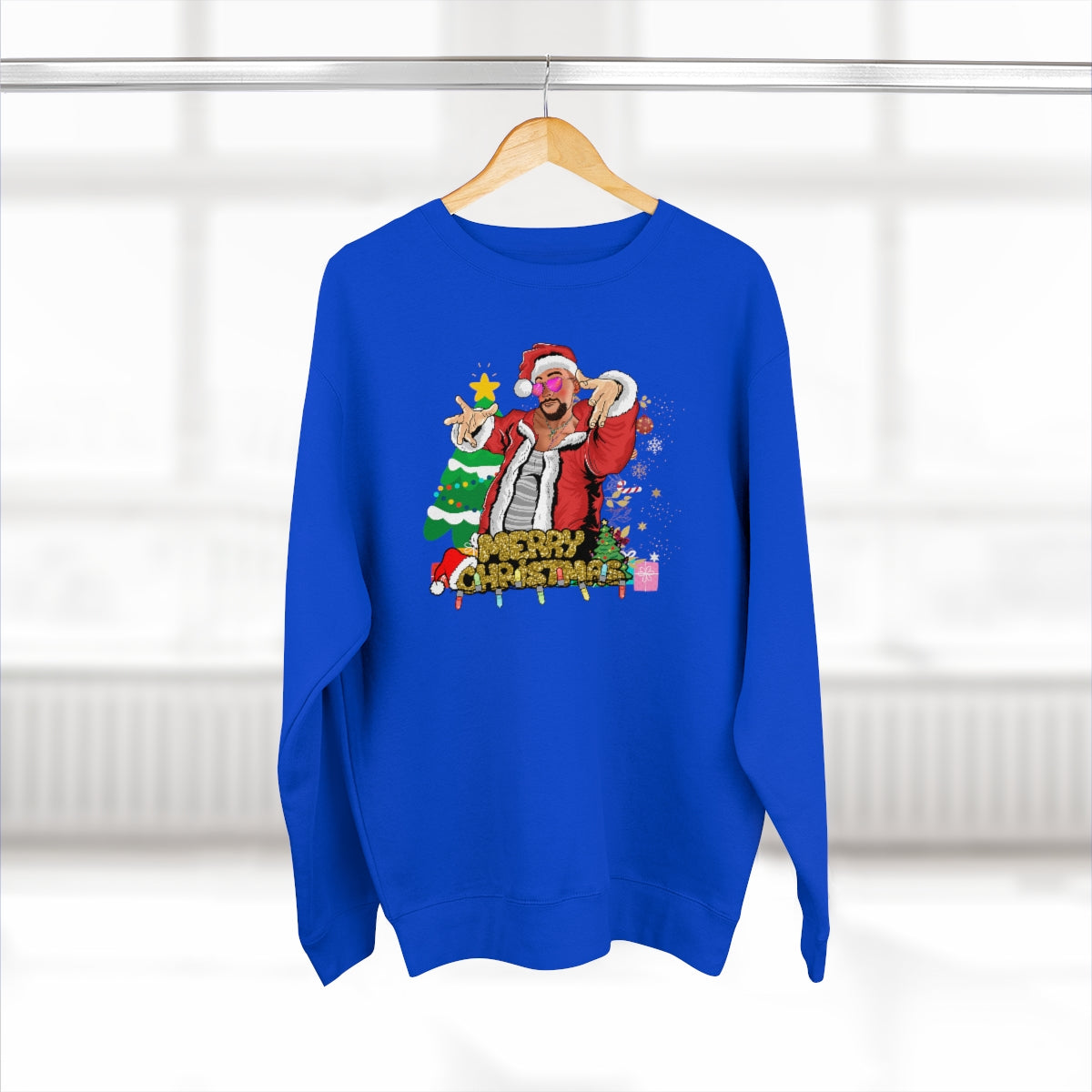 Pink Sunglasses Xmas bb- Unisex Premium Crewneck Sweatshirt