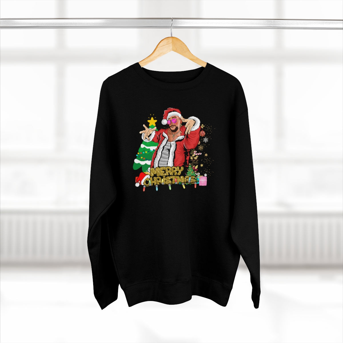 Pink Sunglasses Xmas bb- Unisex Premium Crewneck Sweatshirt