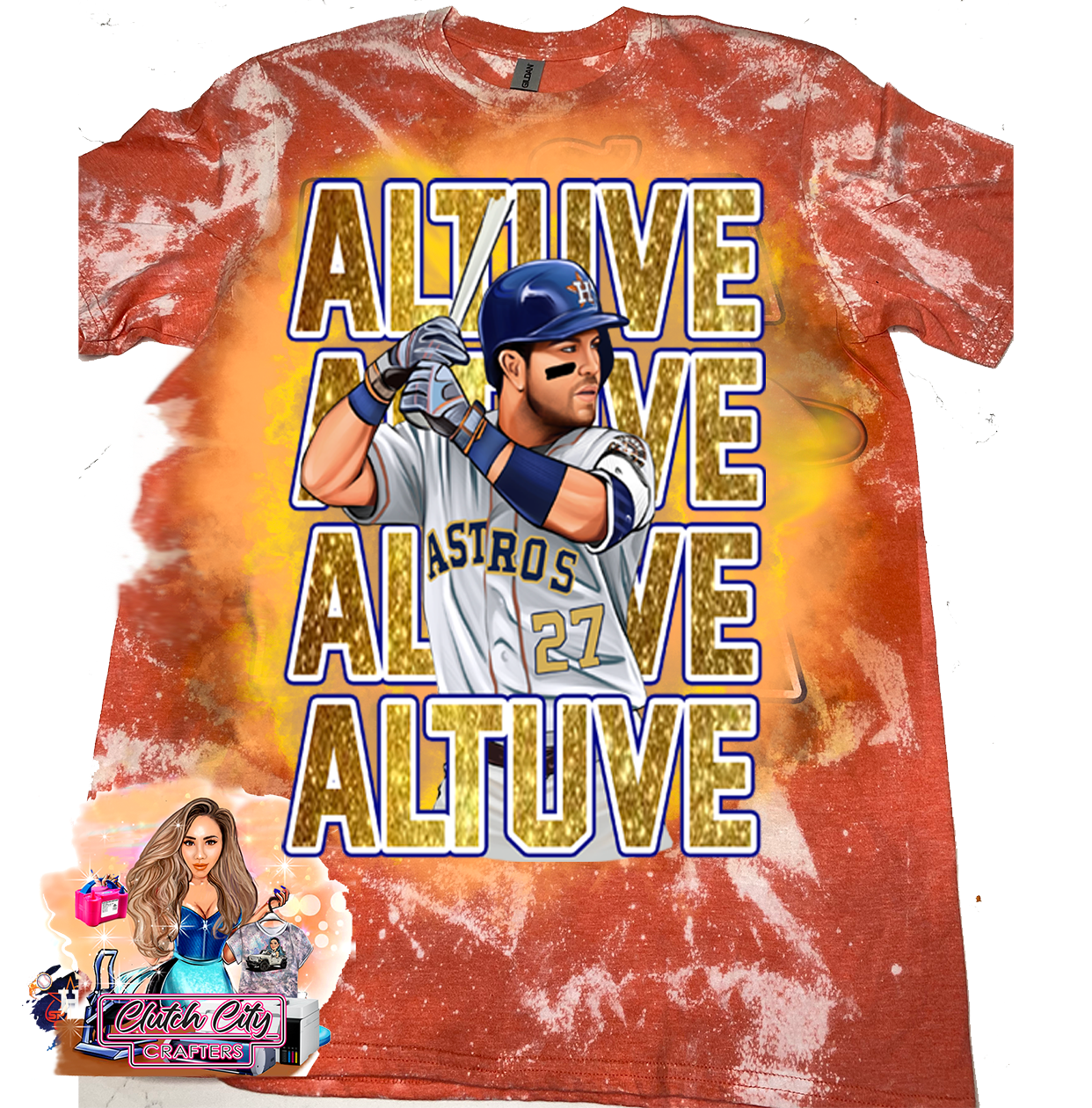 Jose Altuve Orange Bleached Tee 2023