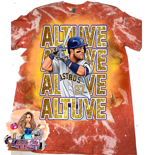 Jose Altuve Orange Bleached Tee 2023