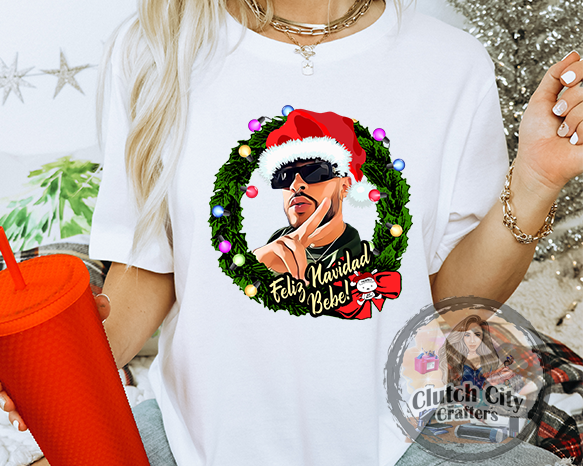 Feliz Navidad Bebe White Tee