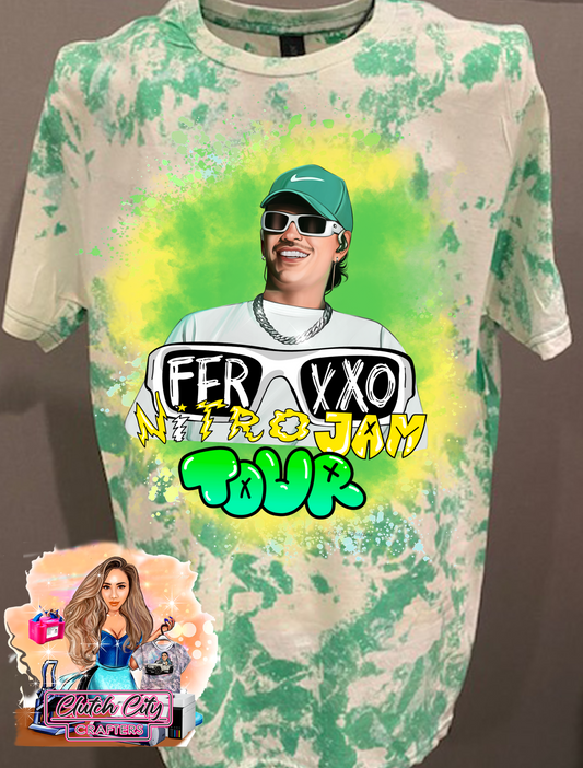 FerXXO Smiling with Green Smoke Bleached Tee