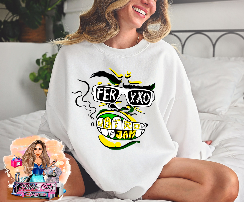 FerXXO Nitro Jam Tour Face White Sweatshirt