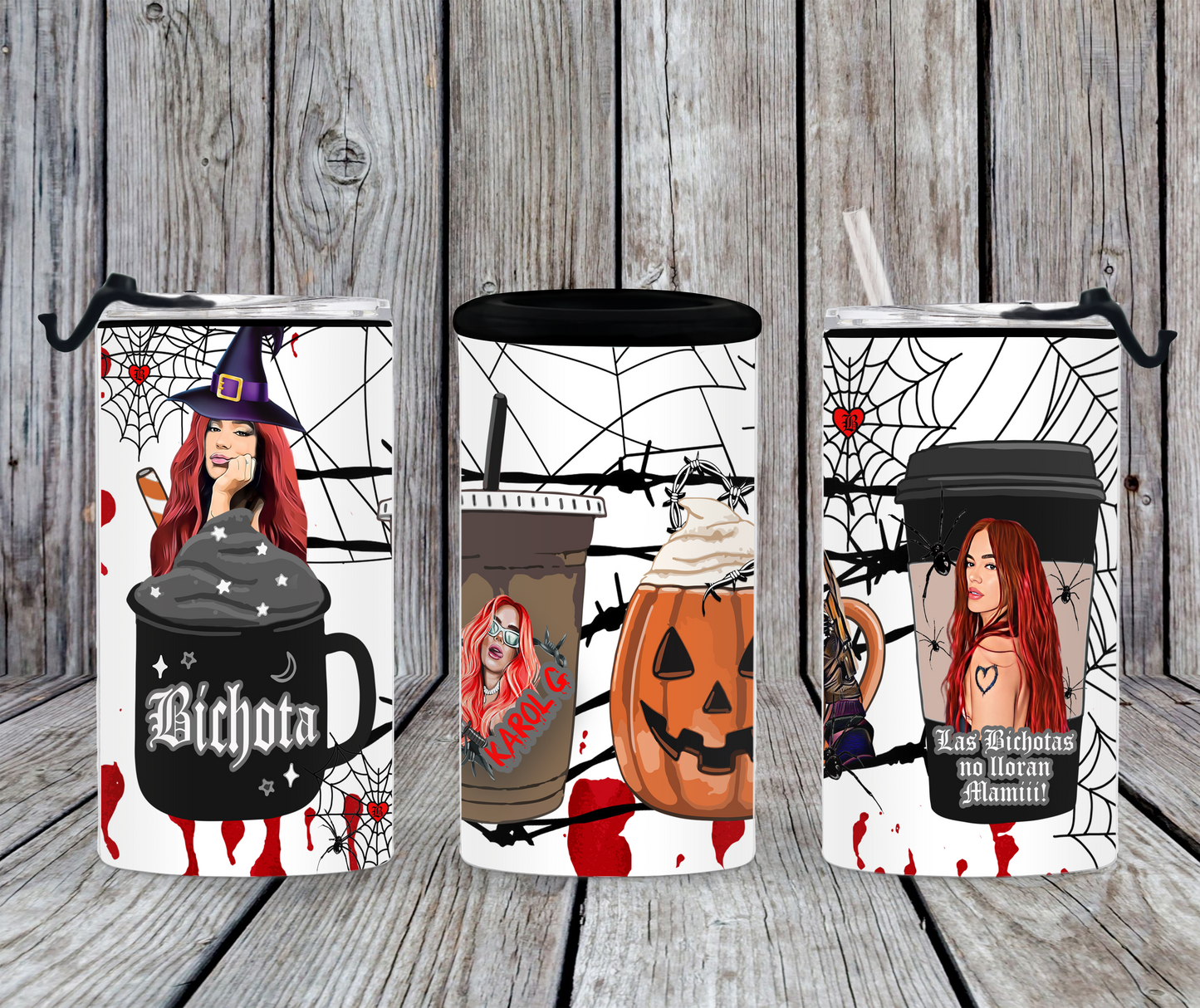 Bichota Halloween 12oz Skinny Koozie/Tumbler