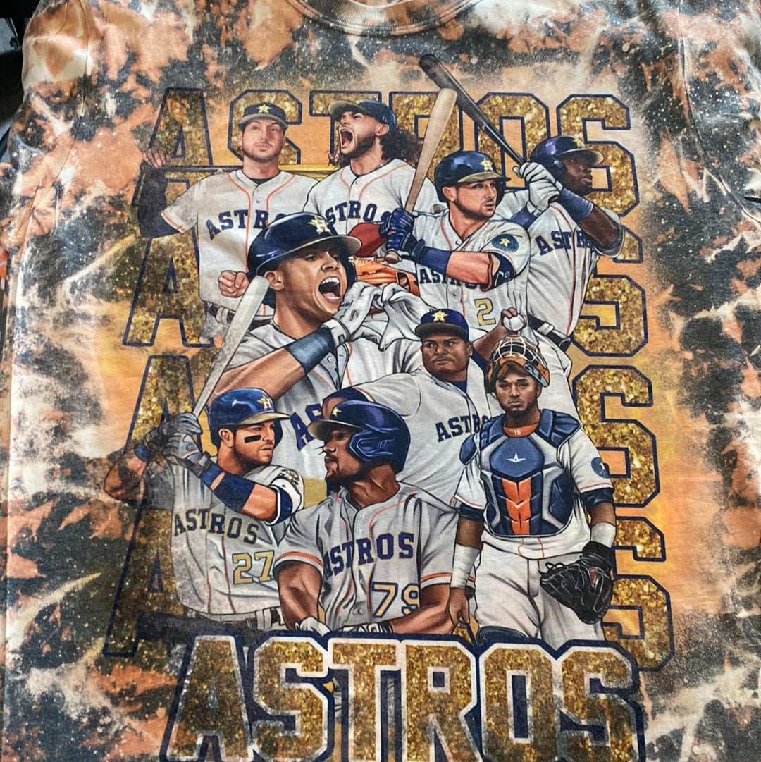 Astros Lineup DARK Bleached Tee 2023