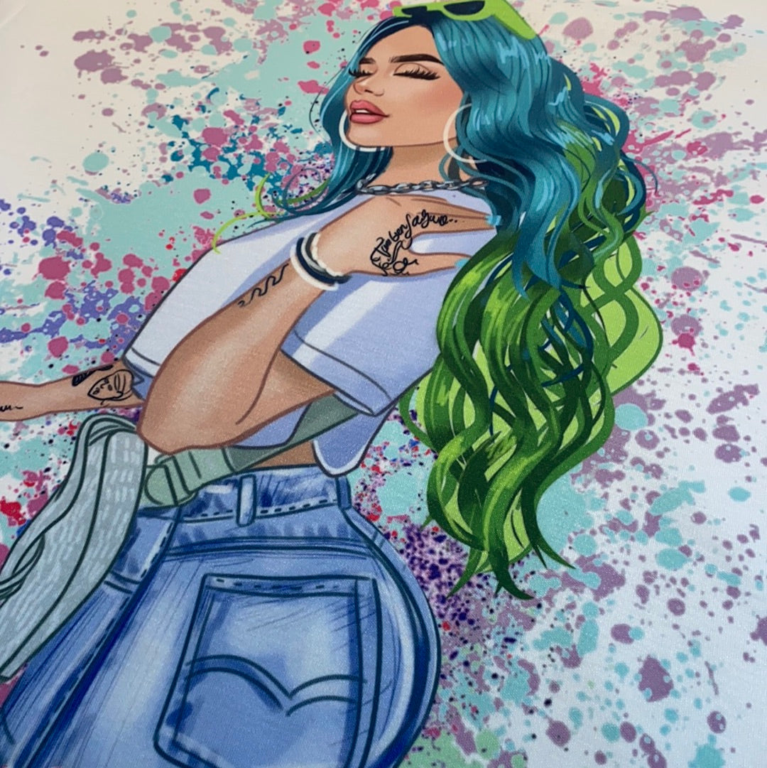 Karol G with Green Hair – Clutch City Crafters