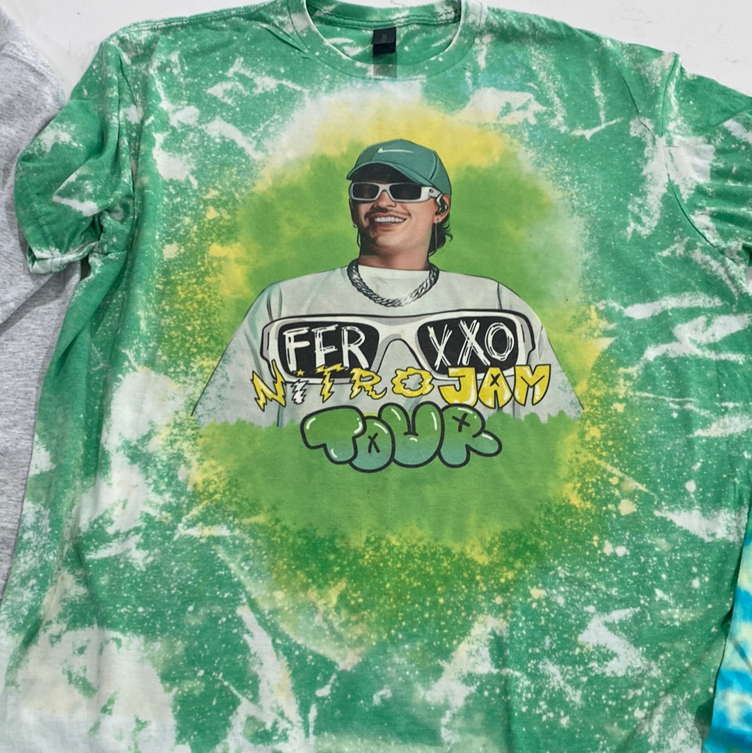 FerXXO Smiling with Green Smoke Bleached Tee