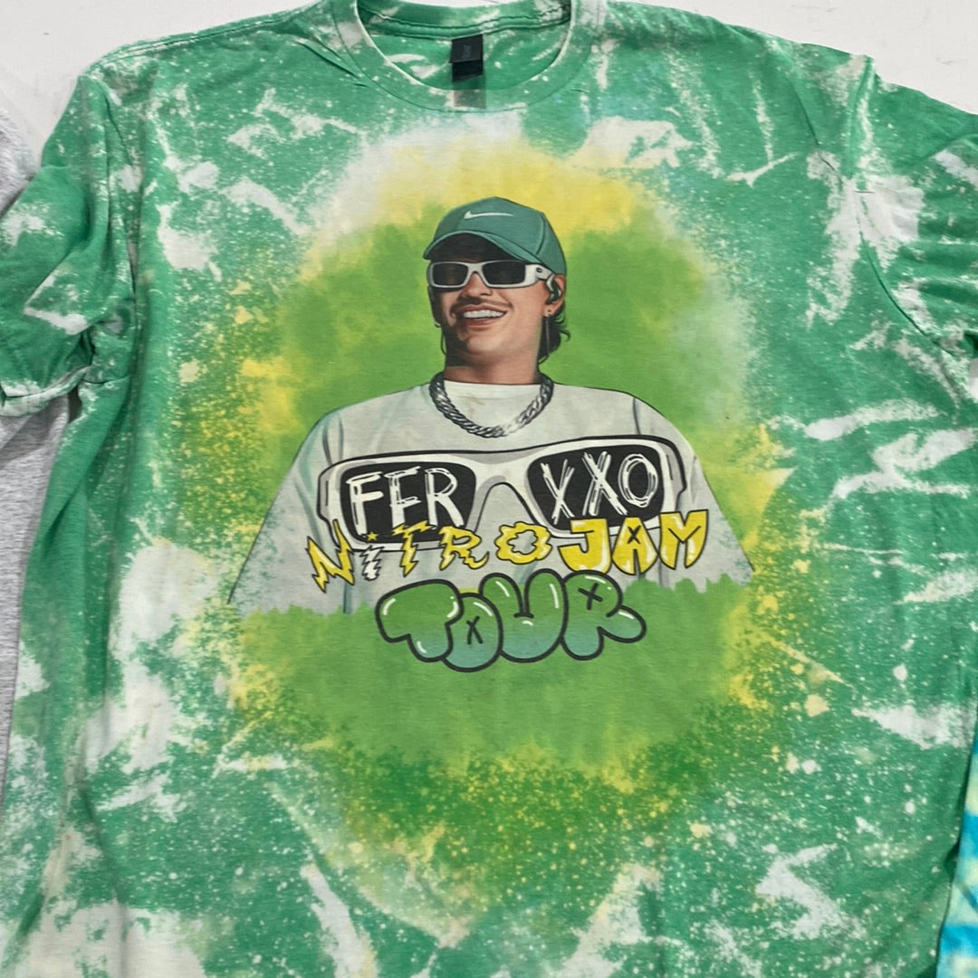 FerXXO Smiling with Green Smoke Bleached Tee