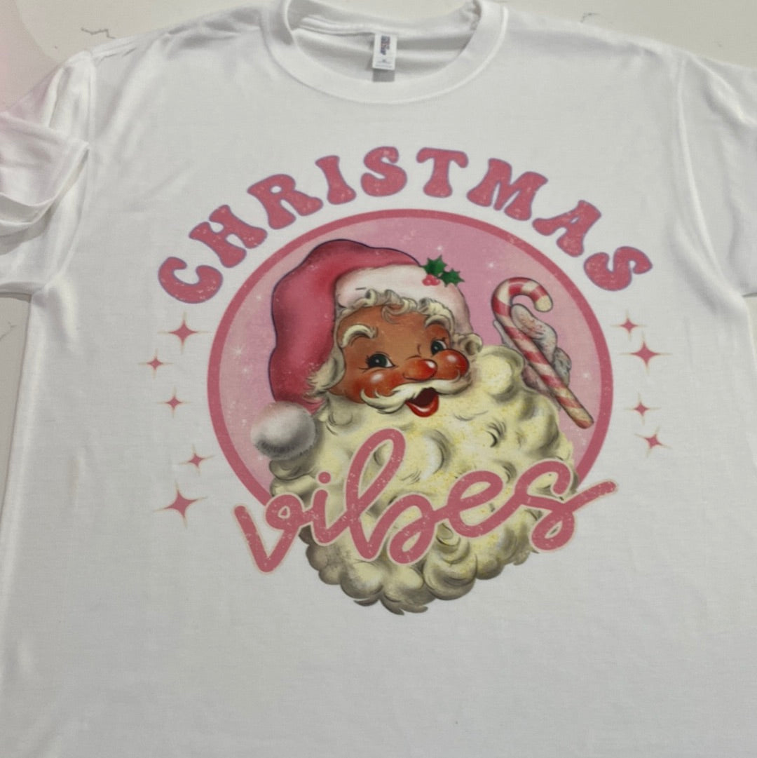 Christmas Vibes White Tee