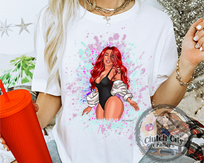 Provenza Red Hair White Tee